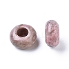 Natural Rhodonite European Beads G-G740-12x6mm-01-2