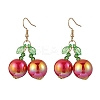 Acrylic Glass Cherry Dangle Earrings EJEW-MZ00510-5