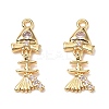 Brass Micro Pave Cubic Zirconia Pendants KK-A259-33G-1