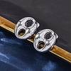 Oval 304 Stainless Steel Stud Earrings EJEW-A125-79A-P-3