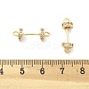 Brass Micro Pave Clear Cubic Zirconia Connector Charms KK-B134-43G-3