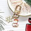 Christmas Alloy Enamel Pendant Decorations HJEW-YW00048-05-1