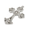 Alloy Rhinestone Cross Big Pendants ALRI-1475-P-RS-2