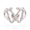 Adjustable 304 Stainless Steel Cuff Rings for Women RJEW-N052-13P-2