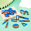 20Pcs 10 Styles Transparent Resin & Walnut Wood Pendants RESI-TA0003-21-5