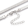 Brass Flat Snake Chain Necklaces for Women Men NJEW-N054-05P-2