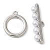 Brass with ABS Imitation Pearl Toggle Clasps KK-N254-89P-2