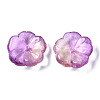 Transparent Spray Painted Glass Beads GLAA-Q089-003-G003-3