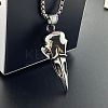 Stylish 304 Stainless Steel Gothic Raven Head Pendant Necklaces for Fashionable Men BB1837-2
