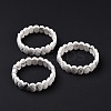 Natural Howlite Oval Beaded Stretch Bracelet G-E010-01Z-3