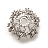 Rack Plating Brass Micro Pave Clear Cubic Zirconia Bead Caps KK-H508-25B-P-1