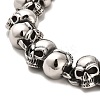 304 Stainless Steel Skull Link Chain Bracelets BJEW-E094-14AS-2