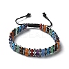 Natural & Synthetic Gemstone and Synthetic Hematite Adjustable Braided Bead Bracelets BJEW-H626-01-04-4