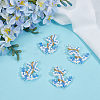 4Pcs Glass Seed Beaded Anchor Pendants PALLOY-GO00066-4