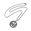 Alloy Sailor's Knot Pandant Necklace with Box Chains LS-NJEW-K245-006-2