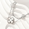 304 Stainless Steel Shell Pearl Pendant Multi-strand Bracelets BJEW-U028-01P-2
