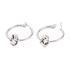 Brass Knot Hoop Earrings for Women EJEW-A072-19P-1