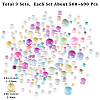 3 Sets Glass Half Round Cabochons GLAA-SC0002-63F-2