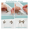 8 Pairs 4 Colors Star Zinc Alloy & Resin Adjustable Jean Button Pins FIND-FH0016-81-5