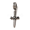 316 Surgical Stainless Steel & Rhinestone European Dangle Charms SA-CBA7555-17AS-01-1