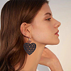 6 Pairs 6 Styles Wood Dangle Earrings with Iron Earring Pins EJEW-AN0004-60-6
