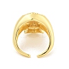 Rack Plating Cross Brass Micro Pave Clear Cubic Zirconia Cuff Finger Rings for Women RJEW-C103-14G-3