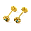 Brass with Synthetic Turquoise Stud Earring Findings KK-G502-13G-2