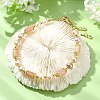 Adjustable Natural Sunstone & Cultured Freshwater Pearls Beads  Slider Bracelets for Women BJEW-JB14030-02-1