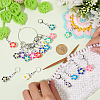 Polymer Clay Flower Pendant Locking Stitch Markers HJEW-SC00068-3