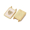 Brass Micro Pave Cubic Zirconia Pendants KK-D390-27G-04-2
