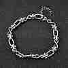 304 Stainless Steel Oval & Infinity Link Chain Bracelets for Women BJEW-K226-14A-P-2