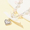 Alloy Heart with Word Pendant Necklace NJEW-FZ00004-14-2
