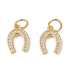 Rack Plating Brass Micro Pave Clear Cubic Zirconia Pendants X-ZIRC-P118-01G-1
