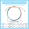 16Pcs 8 Colors Waxed Nylon Cord Multi-strand Bracelets BJEW-SC0001-37-2