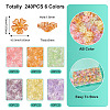 240Pcs 6 Colors Transparent UV Plating Acrylic Bead Caps OACR-TA0002-95-4