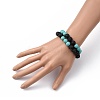 Synthetic Turquoise(Dyed)(Dyed) & Natural Lava Rock Beaded Stretch Bracelets Sets BJEW-JB05416-03-4