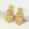 201 Stainless Steel Heart Dangle Stud Earrings EJEW-D084-16G-4