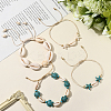 4Pcs 4 Style Natural Shell & Synthetic Turquoise Braided Bead Bracelets BJEW-SC0001-54-7