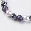 Synthetic Hematite Beads Stretch Bracelets BJEW-I241-26H-2