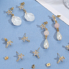 5 Pairs Brass Micro Pave Cubic Zirconia Studs Earring Findings KK-BBC0020-84-7