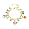Christmas Alloy Enamel Charm Bracelets BJEW-JB12076-03-2