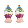 304 Stainless Steel Enamel with Rhinestone Pendants STAS-Z152-03G-01-1