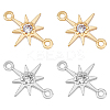 20Pcs 2 Colors Brass Clesr Cubic Zirconia Connector Charms FIND-HY0001-20-1