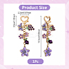Grape Flower Butterfly Alloy Enamel Pendant Decorations HJEW-YW00149-2