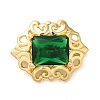 Brass with Glass Fold Over Clasps KK-G505-06G-1