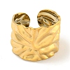 Ion Plating(IP) 304 Stainless Steel Hammered Open Cuff Ring RJEW-A043-09G-2