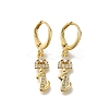 Brass Clear Cubic Zirconia Hoop Earrings EJEW-M045-01L-1