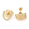 Fan Shape Ear Stud for Men Women EJEW-K248-02G-03-2