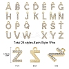 26Pcs 26 Styles Golden Tone Alloy Rhinestone Pendants FIND-FS0003-26-4