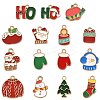 15Pcs 15 Styles Christmas Theme Alloy Enamel Pendants ENAM-FS0003-97-1